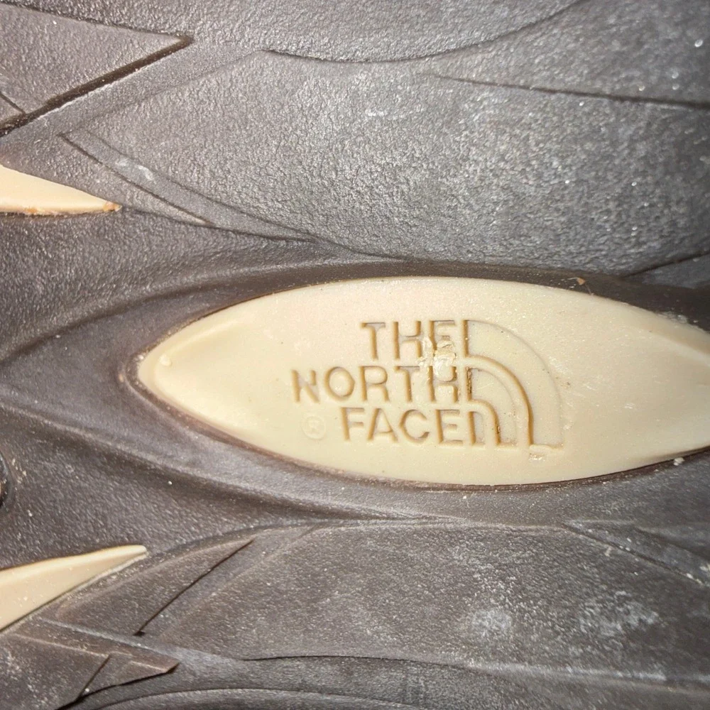 The North Face Adrianne Tall leather Boots Wms Size 6 Brown Faux Fur Trim Zip